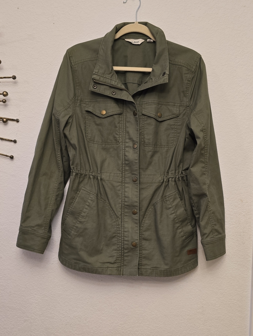 LL. Bean Olive Utility Drawstring Waist Jacket - Women's